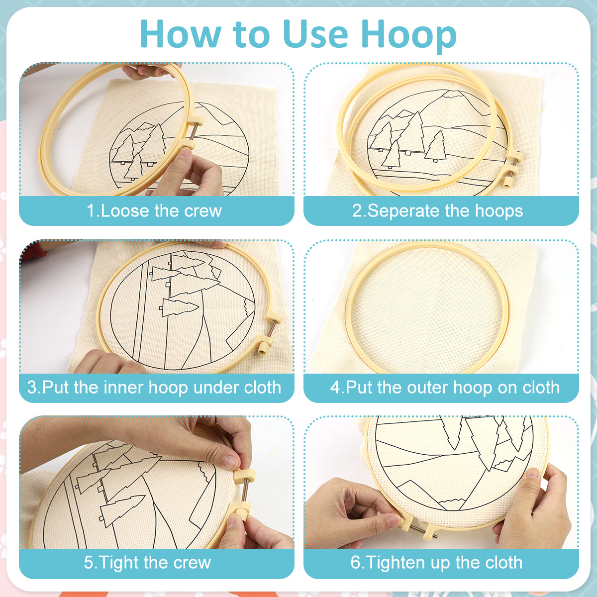 PATPAT 20x20CM DIY Tufting Art Craft Kit Cute Kuro-mi Punch Needle Kit Embroidery Kit for Beginners DIY Hoop Embroidery Kit with Embroidery Punch Needles, Hoop, DIY Art Kit Gift for Kids Adults PATPAT 20x20CM DIY Tufting Art Craft Kit Cute Kuro-mi Punch Needle Kit Embroidery Kit for Beginners DIY Hoop Embroidery Kit with Embroidery Punch Needles, Hoop, DIY Art Kit Gift for Kids Adults